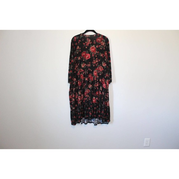 Torrid Floral Mini Super Soft Skater Dress Black Red Plus Size 4 4X H14738 - Picture 10 of 13